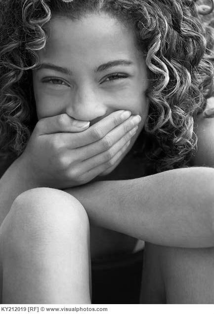 Black and white - gummy smile girl